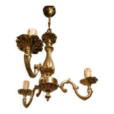 Louis xv bronze 3 branch chandelier vintage timeless elegance
