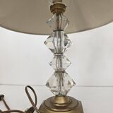 Art Deco Table Lamp - Brass Base Glass