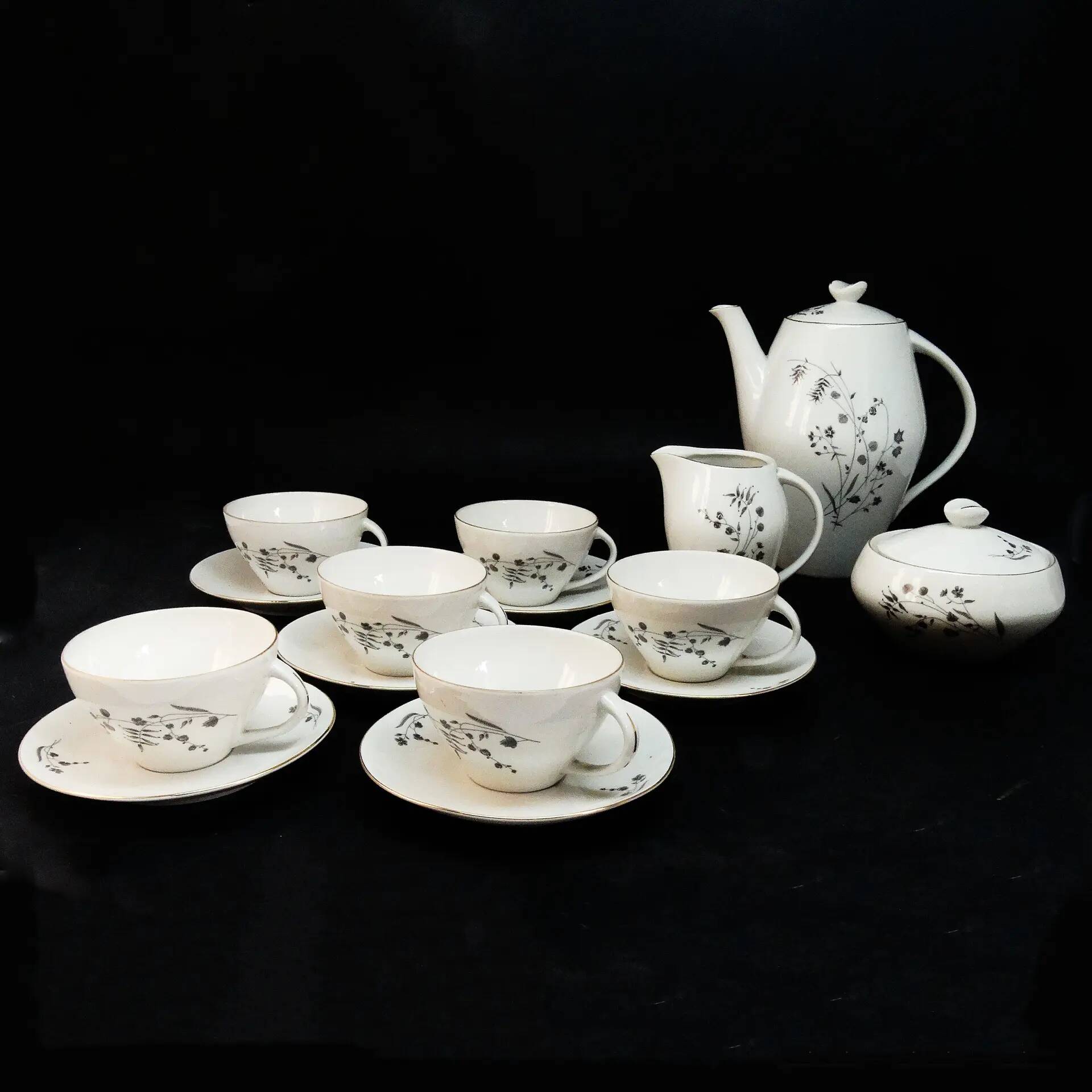 Joanna coffee set, modernism, porcelain, Poland, 1970s