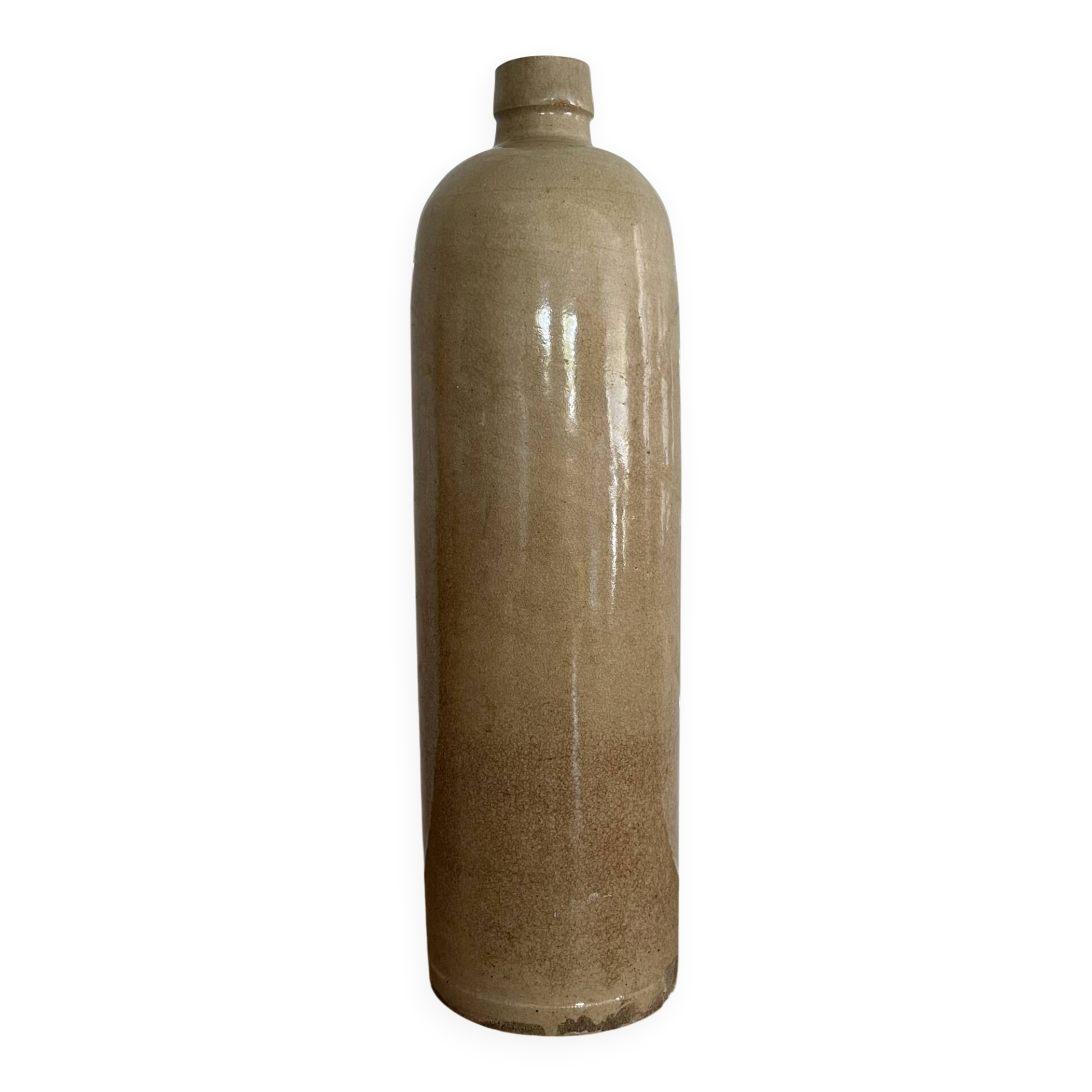 Beige stoneware bottle vase