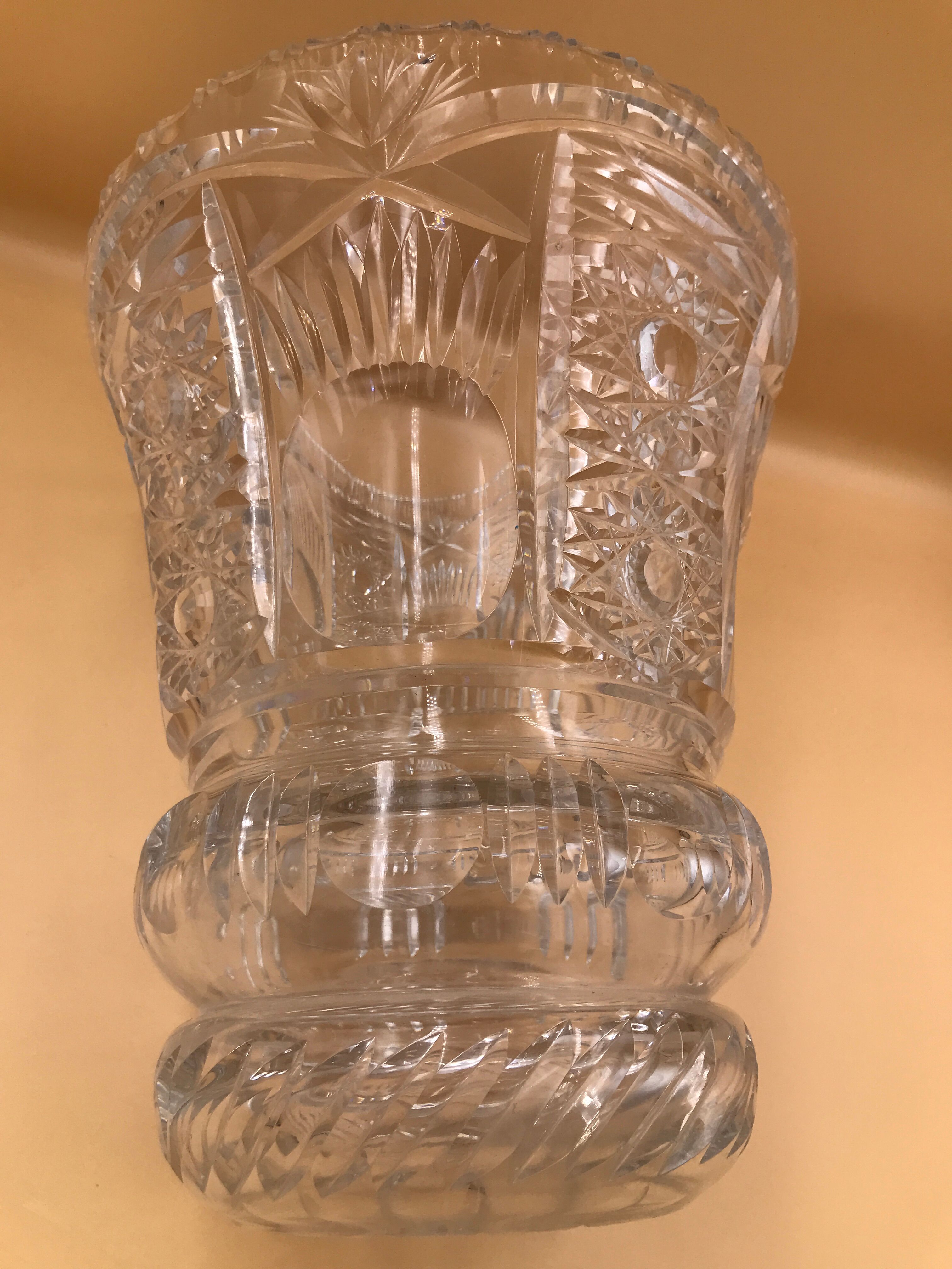 Vintage vase cut into facets of the 30s