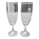 Lot de 2 flûtes à champagne / verres à dégustation gravés