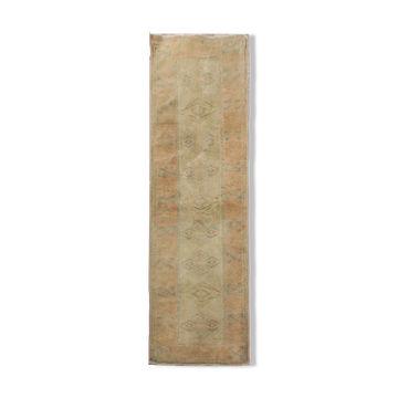 Tapis crème faite main vintage 78x246cm