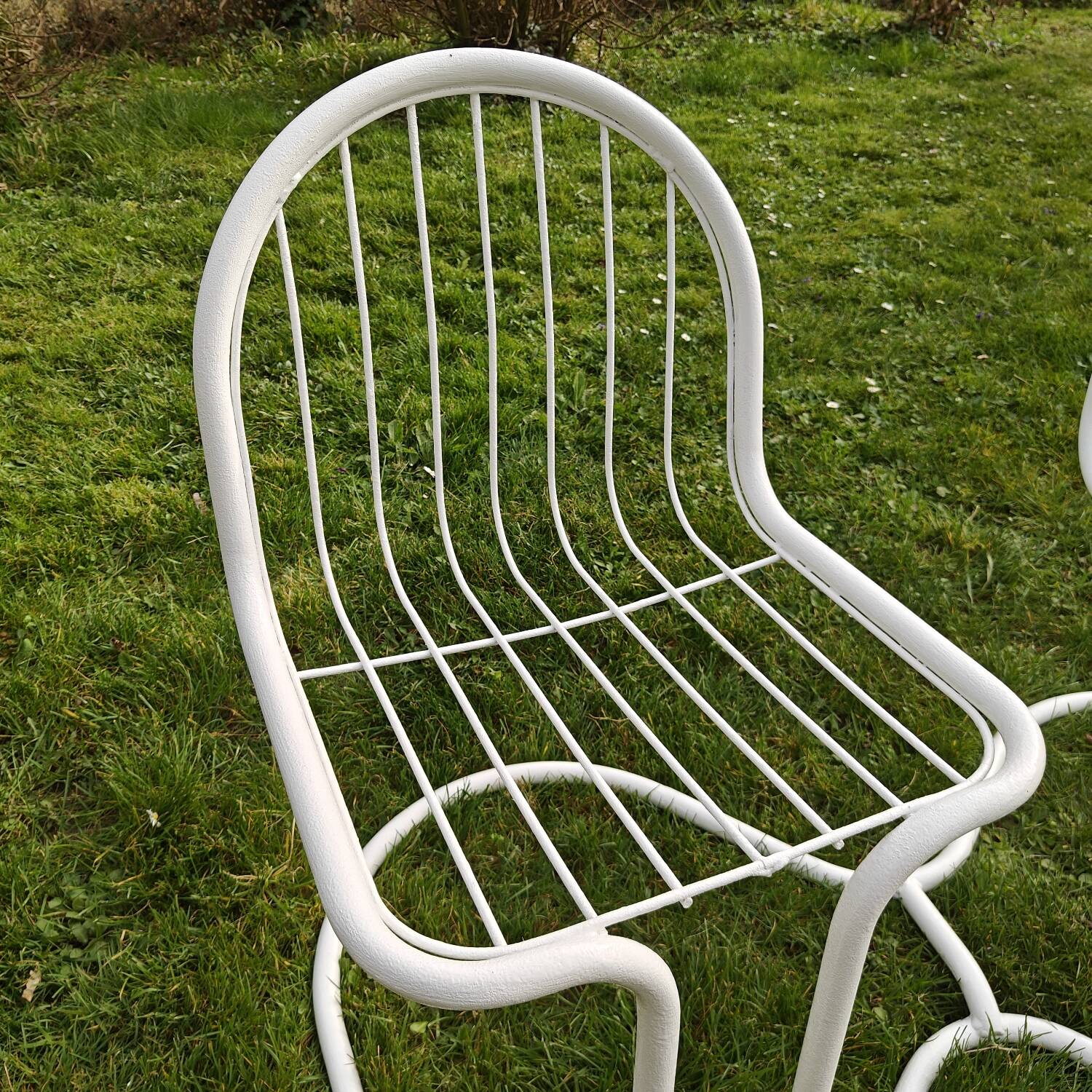 70s tubular garden bench