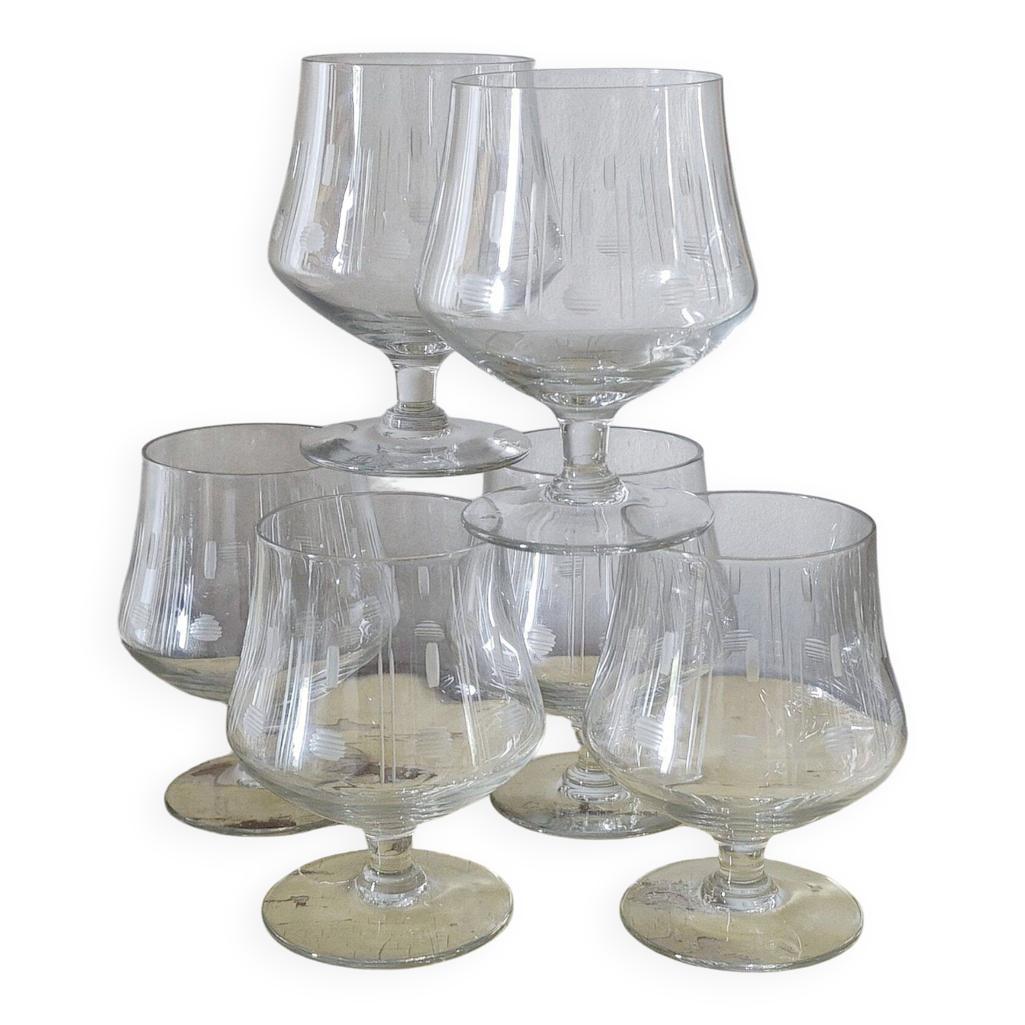 Set of 6 Art Deco wine glasses
