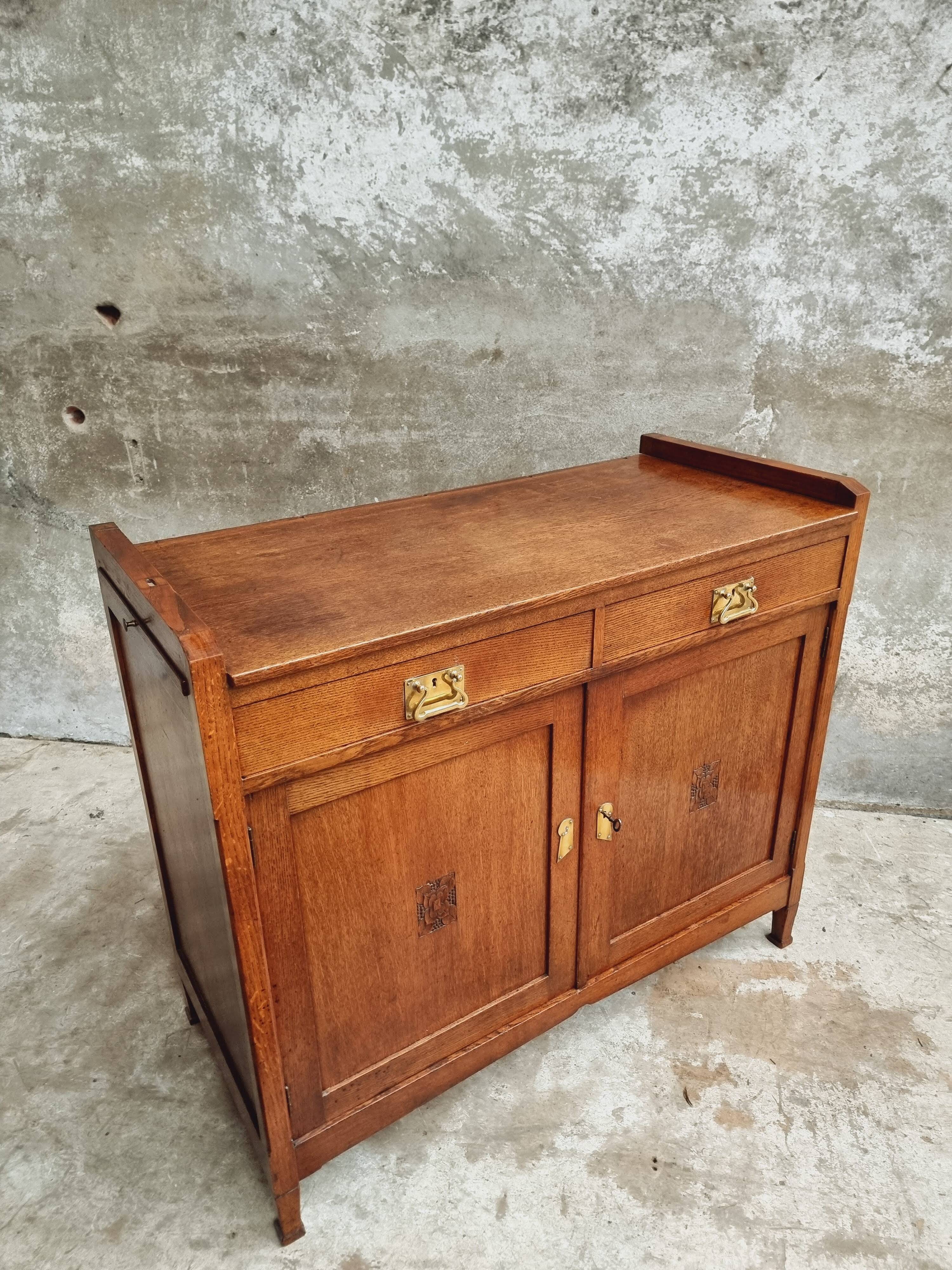 Antique sideboard chest of drawers Art Deco oak