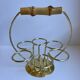 Egg holders in gold metal and bamboo 60s