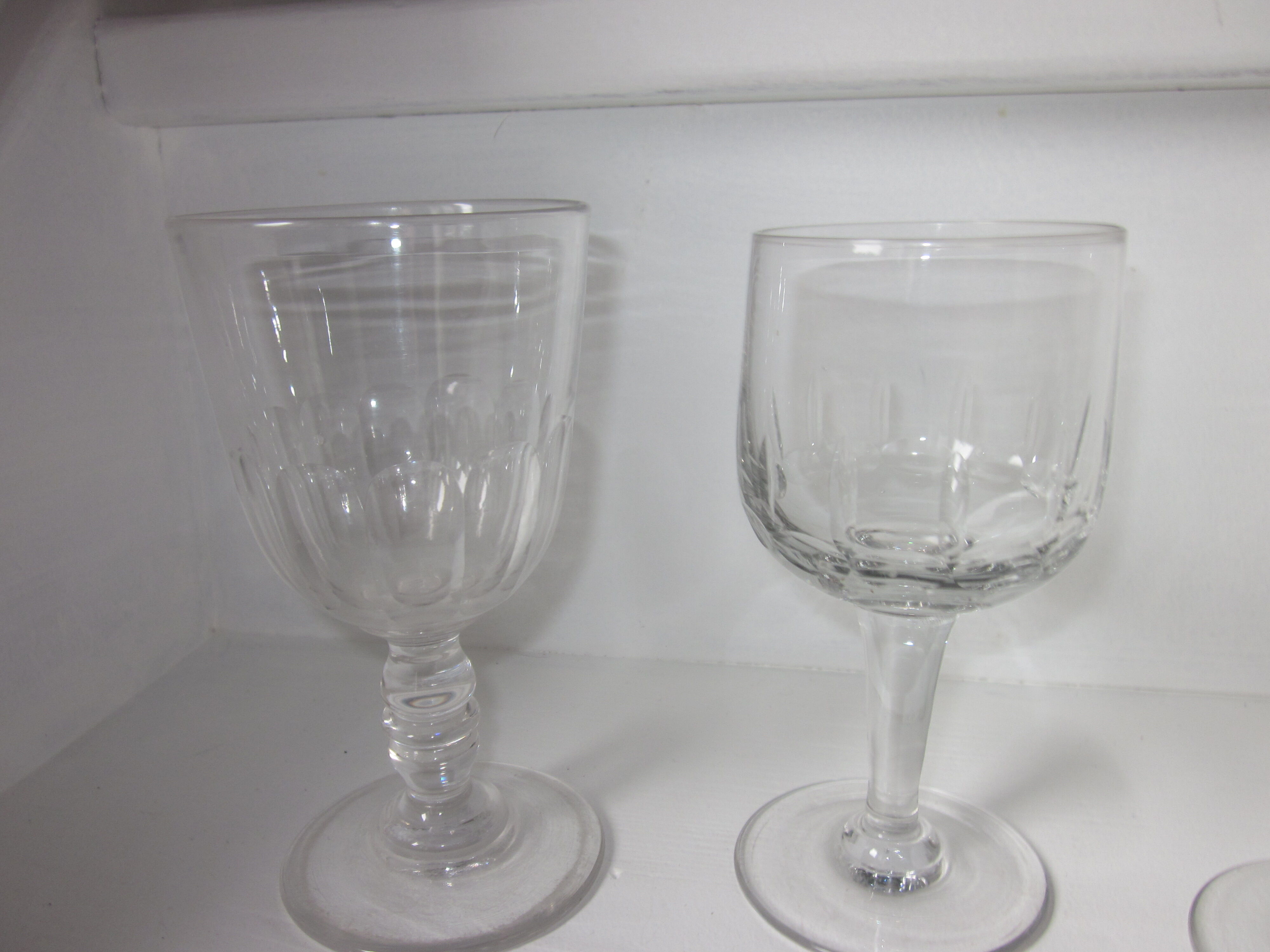 Batch of 6 old glass glass blown depareillè