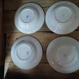 Hollow plates Lunéville Florale Porcelaine ancienne Lot of 4