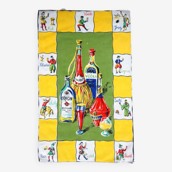 Illustrated tea towel "Vony France Creation" 1960