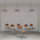 Set of 6 Czech school chairs from the 60s