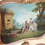 Fireplace trumeau mirror, gilded