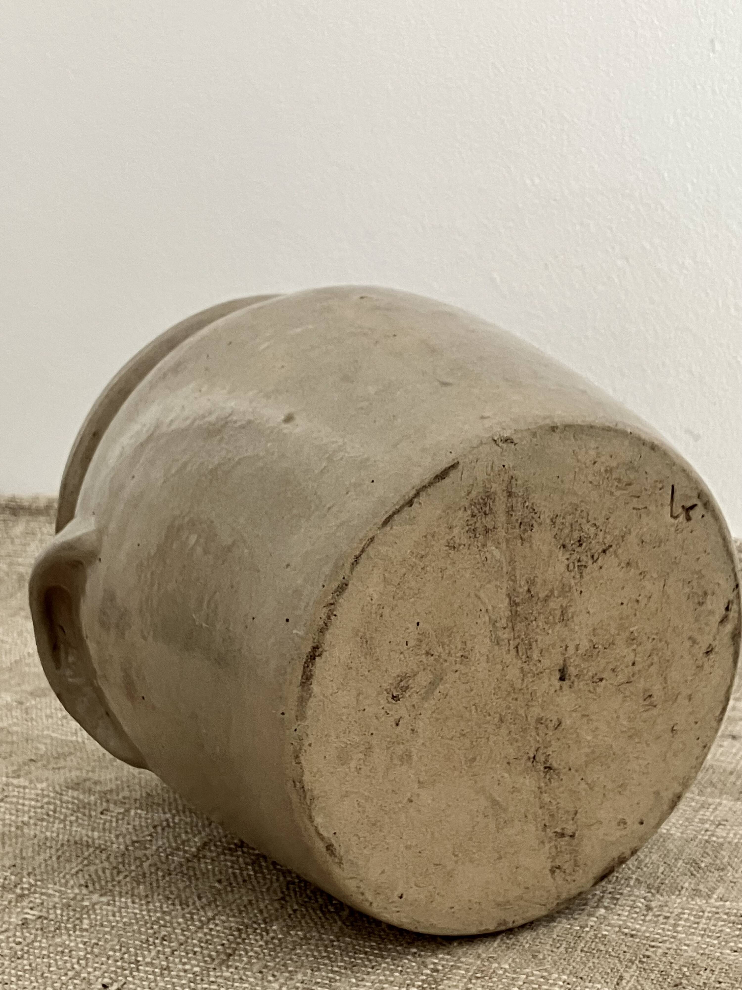 Glazed stoneware pot with ears