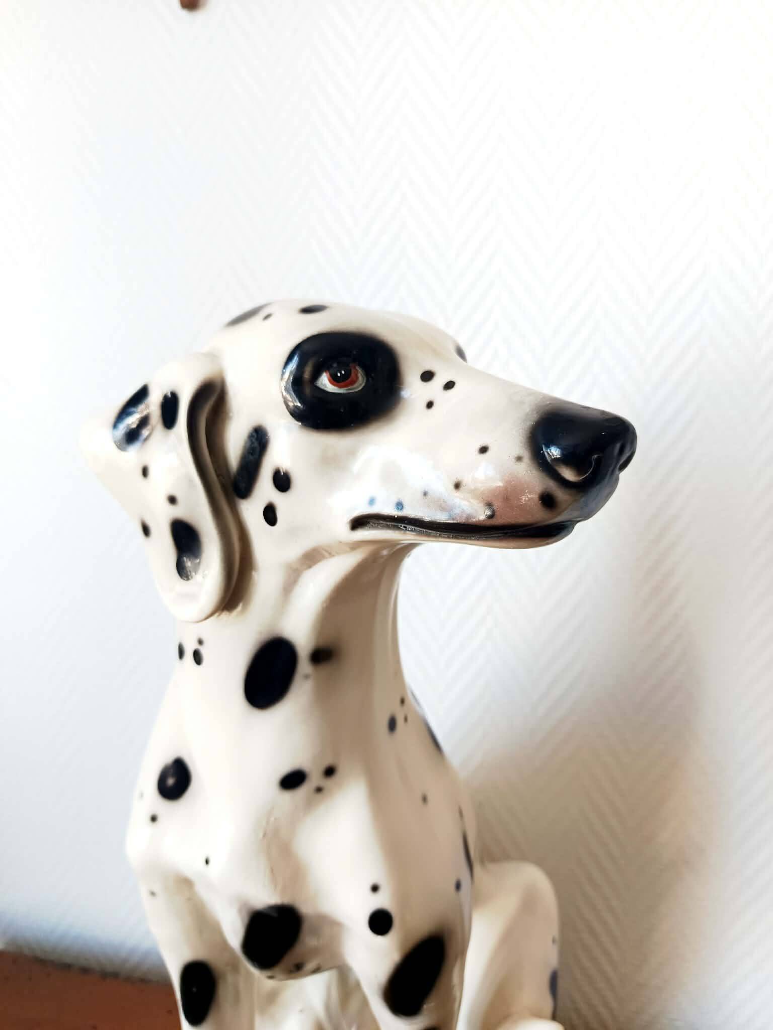 Vintage ceramic Dalmatian dog, Italy 1970.