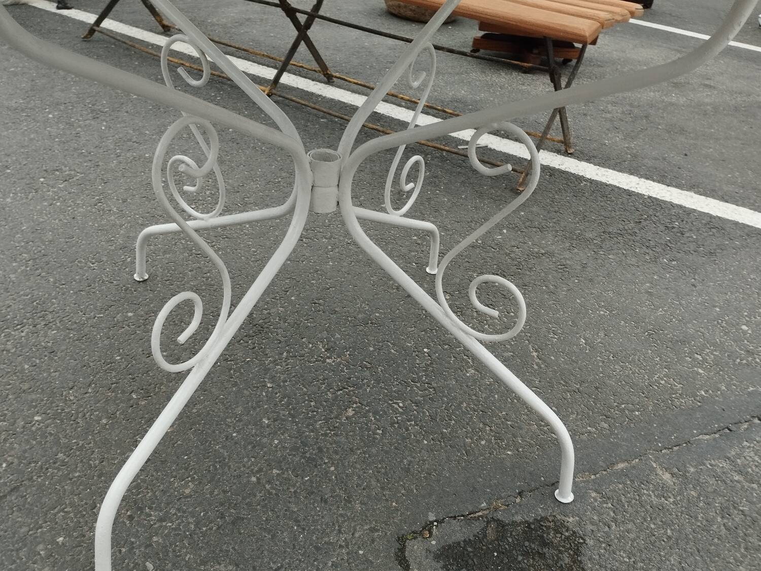 Antique garden furniture in vintage iron