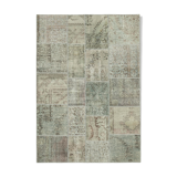 Handmade Oriental Contemporary 170 cm x 240 cm Grey Patchwork Rug