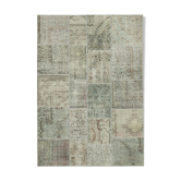 Handmade Oriental Contemporary 170 cm x 240 cm Grey Patchwork Rug