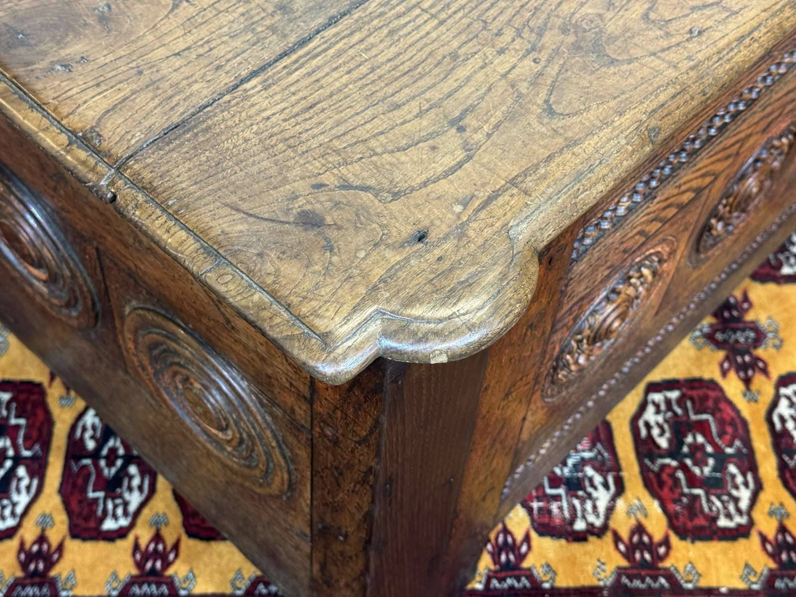 18th-century Breton chestnut bank bench