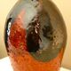 Vase céramique, terre cuite chamottée, émaillée, signature à identifier, vintage