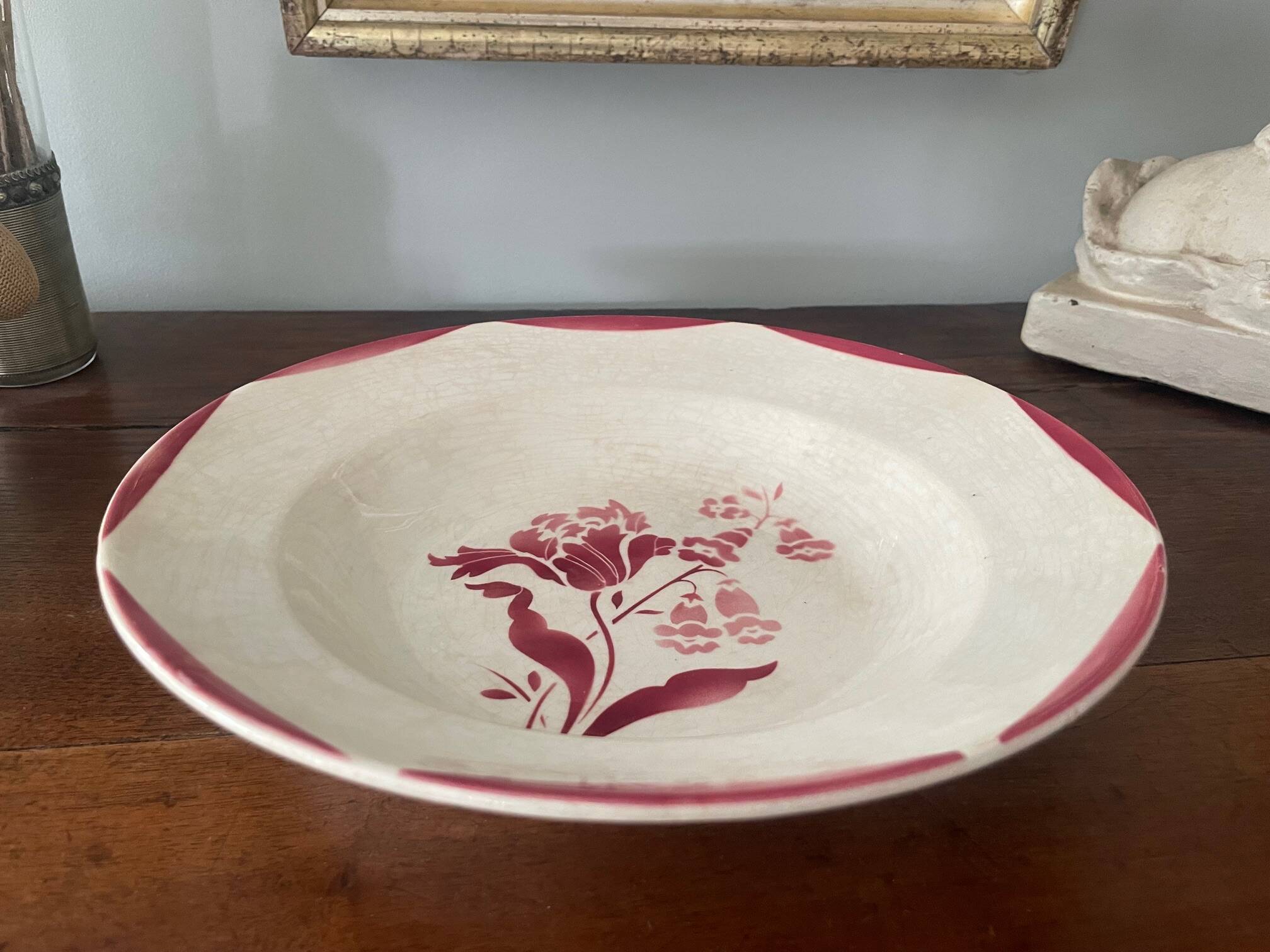 opaque porcelain dish from Gien -Chatel Guyon