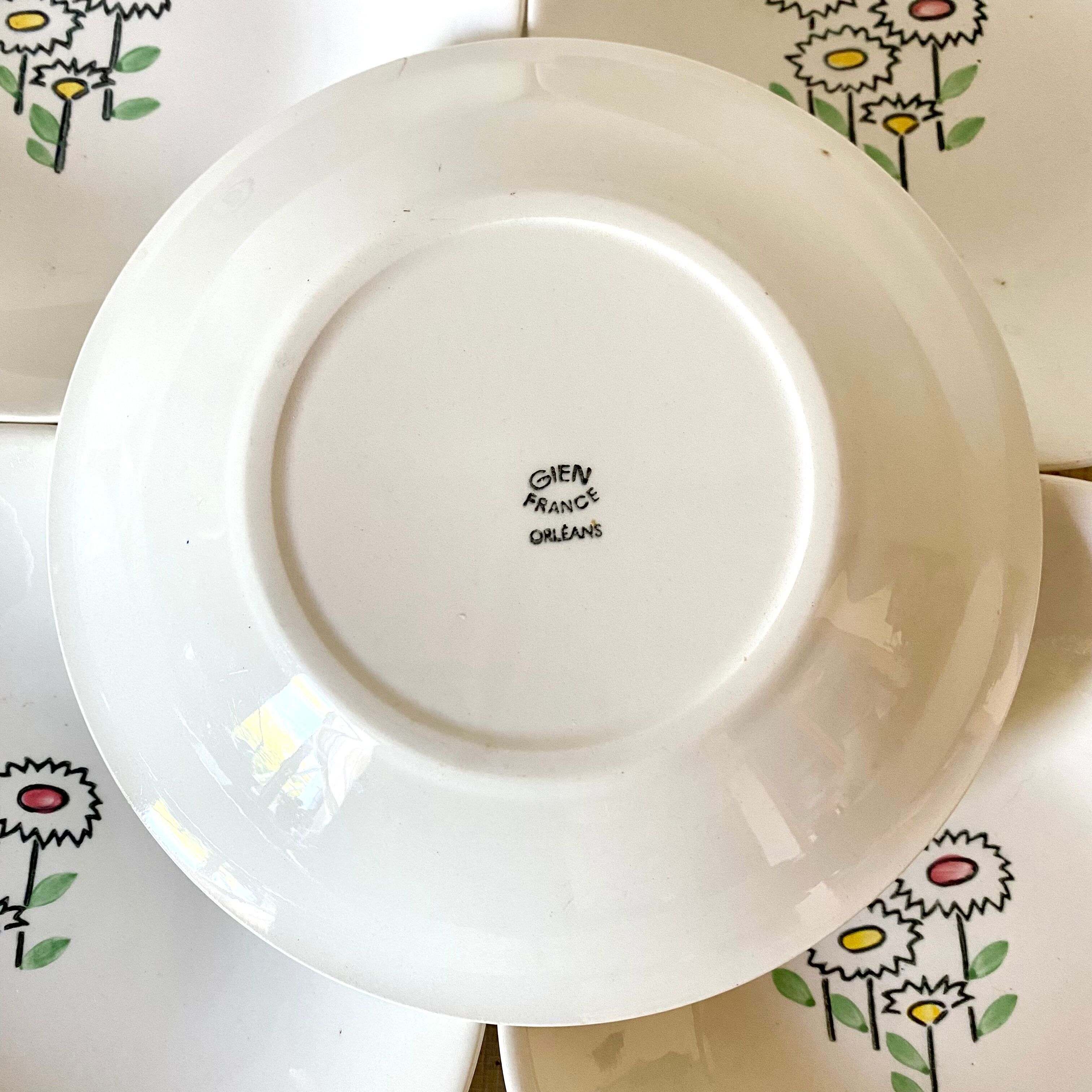 Hollow earthenware plates from Gien