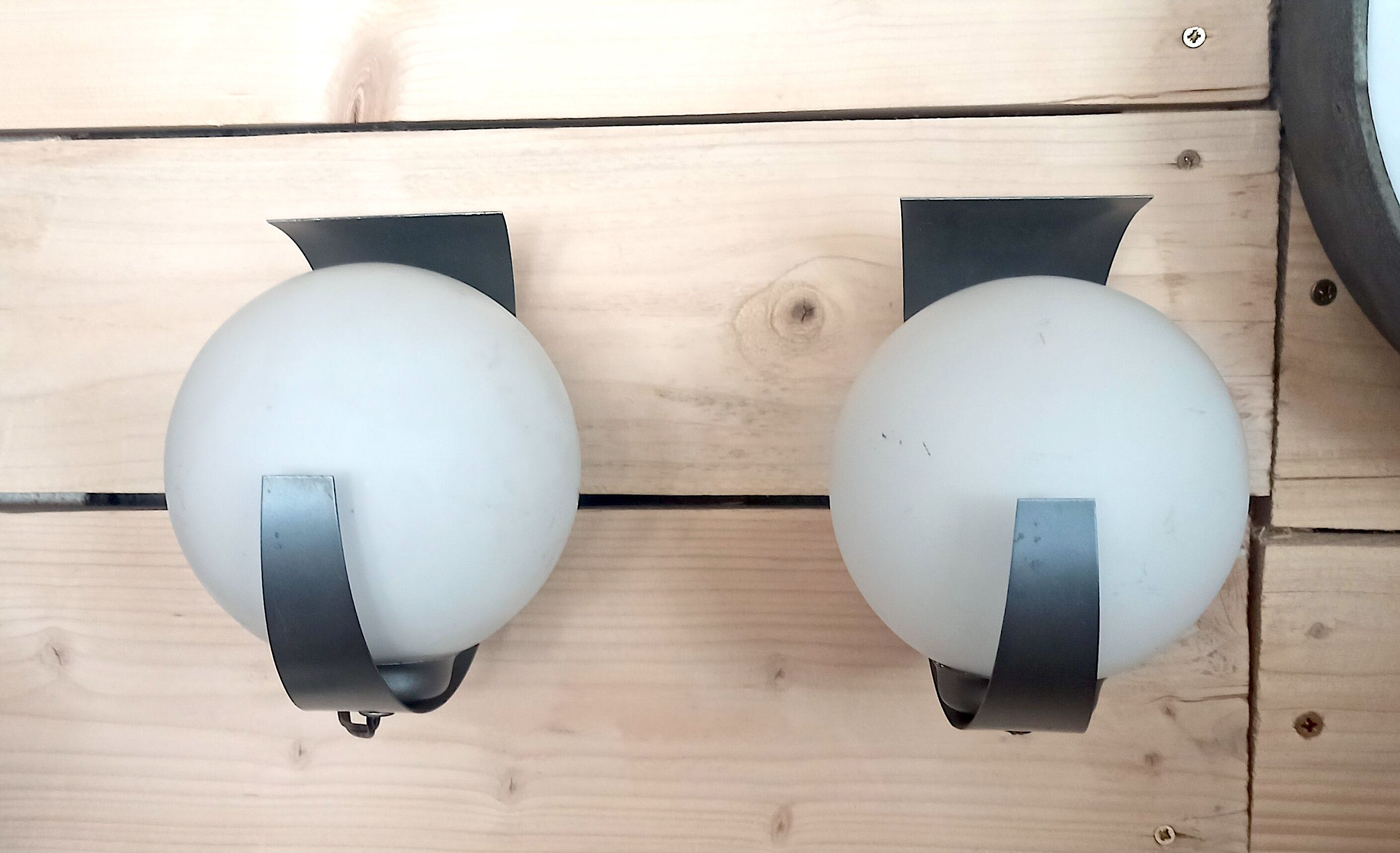 Pair of 70s space age wall lights