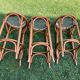 3 tabourets de bar en bois courbé et assise tissu