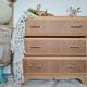 Commode scandinave bois brut années 50