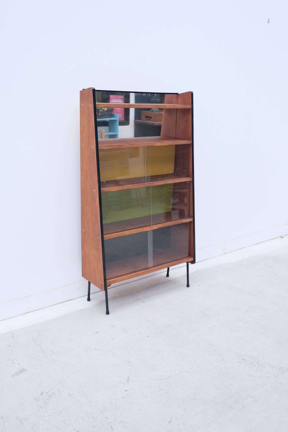 Fonteneau & cie bookcase in oak veneer, france 1950
