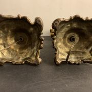 Pair of legs of bronze lamps rocaille style