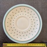 Set of polka dot porcelain cups and plates