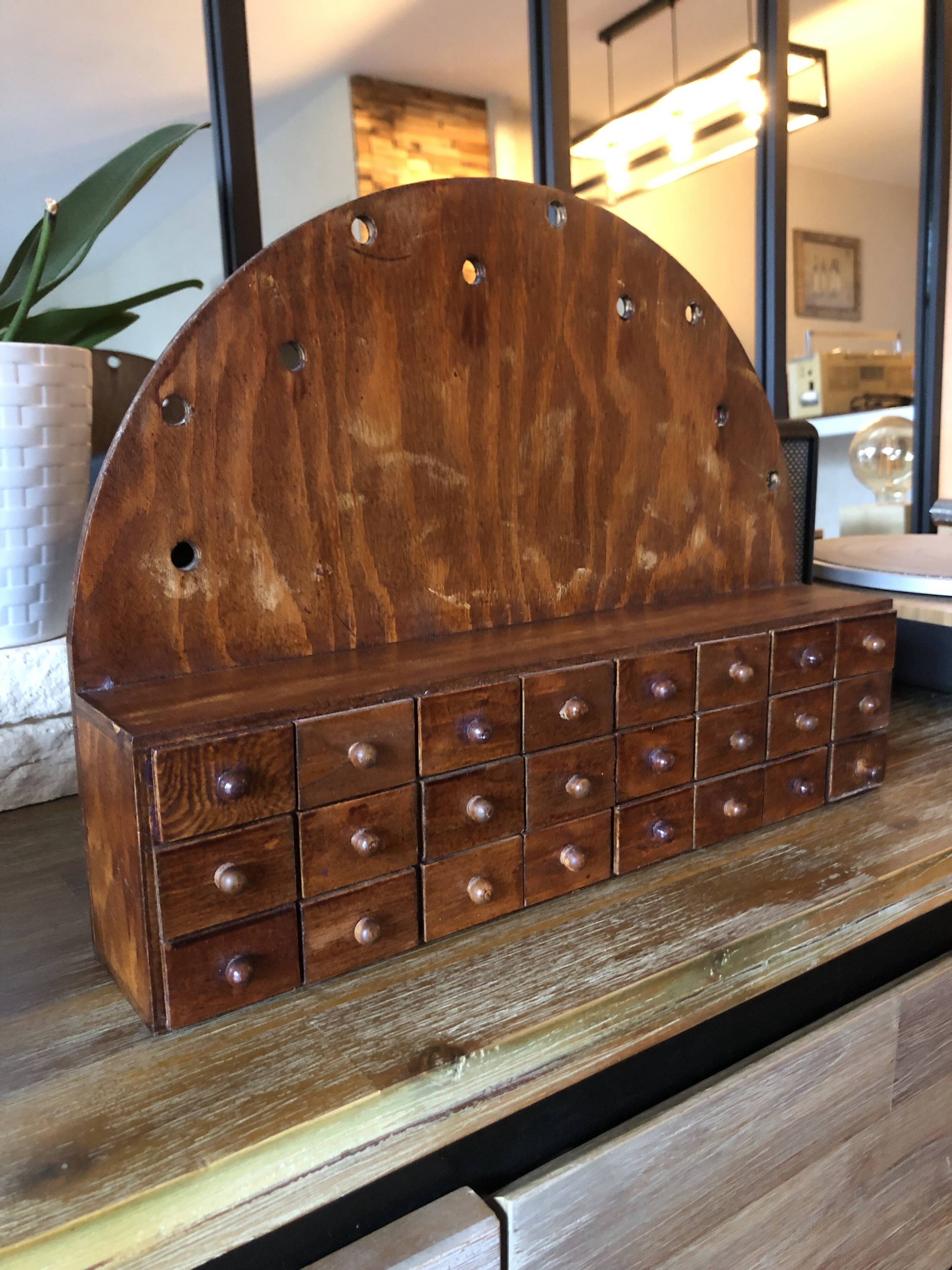 Petit meuble de métier rétro vintage en bois