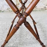 Folding side table in turned wood and marquetry circa 30's/40's