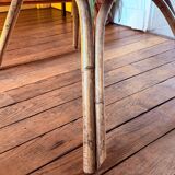 Rattan coffee table and fruits and vegetables