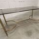 Gold brass coffee table with smoked glass 1970
