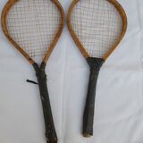 2 old wooden badminton rackets late XIX early XX th