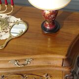 Coffin-style chest of drawers in walnut