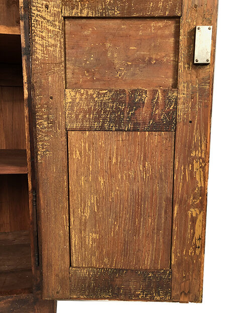 Stained solid wood cap, old walnut door