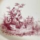 Vegetable dish, Fine Earthenware, Paris, France, Pink Crests, B&Cie Barluet, Creil