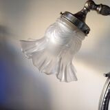 Old desk lamp, circa 1900, in silver bronze