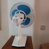 Oscillating fan vortice vintage  blue and white 1970s