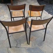 Lot de 4 chaises d'école anciennes