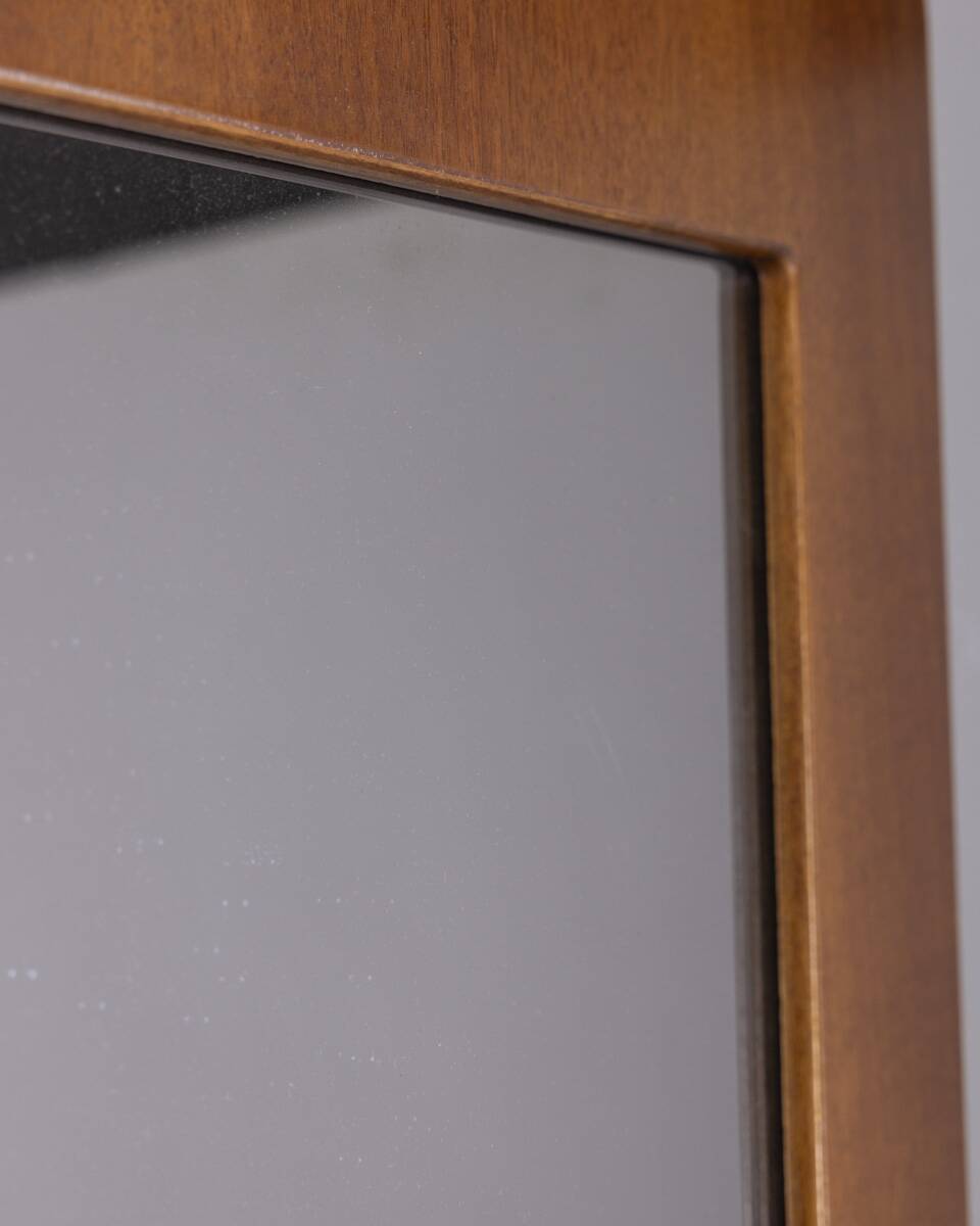 VINTAGE 1960S WALL MIRROR IN WOOD, ITALIAN DESIGN