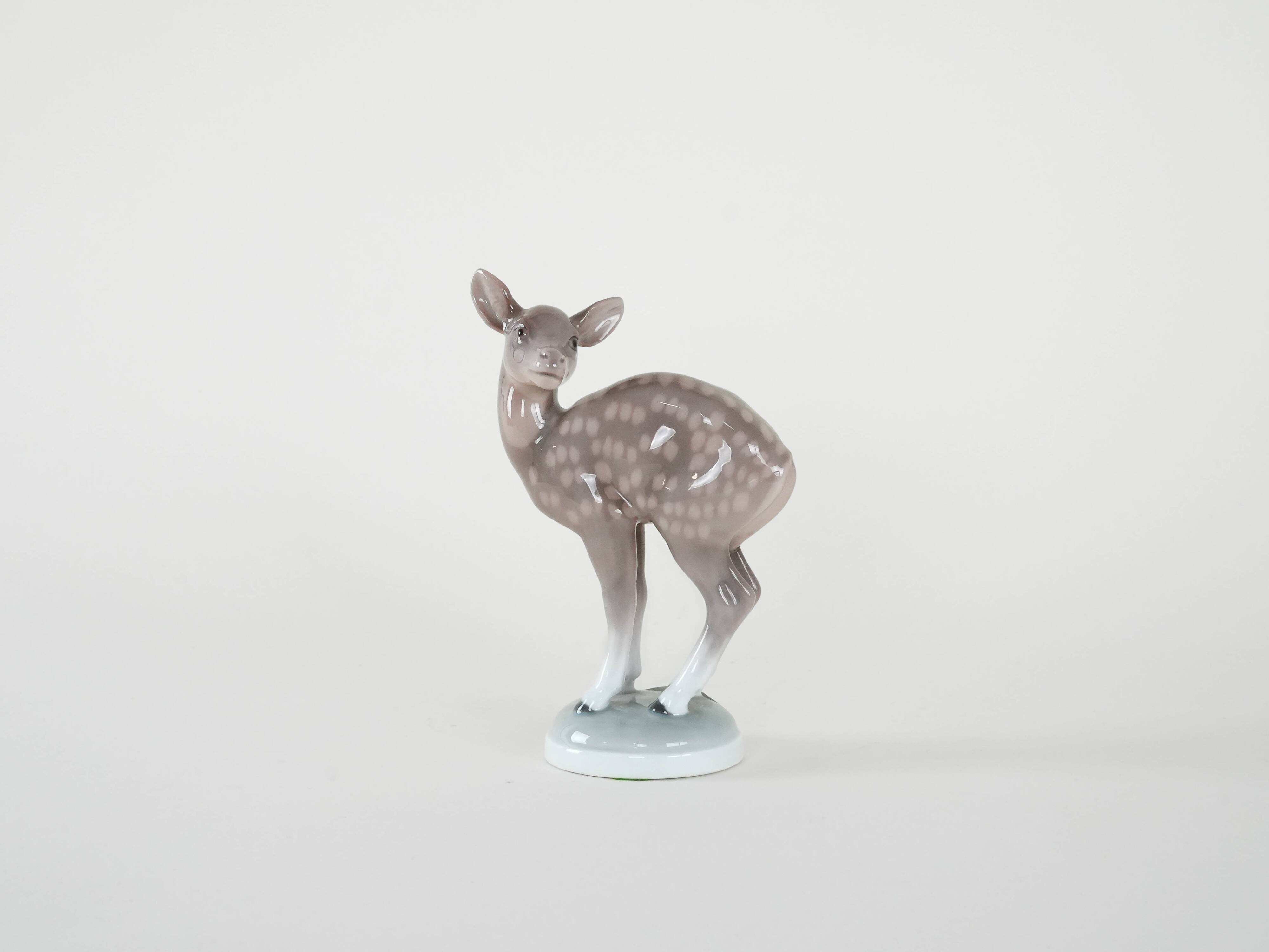 Porcelain deer figurine, Danish design, 1970s, manufacturer: Bing & Grøndah