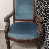 Fauteuil et repose pieds Louis Philippe