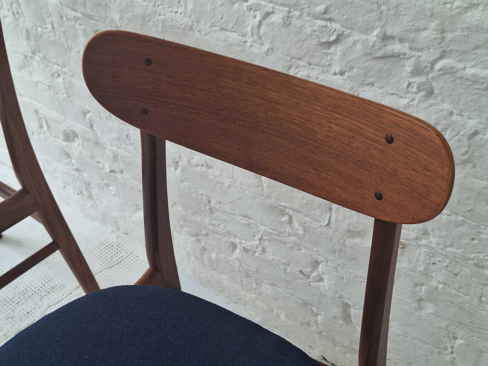 Pair of solid teak dining chairs, Denmark 1960s