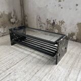 Coffee table year 80 Italian marble and glass