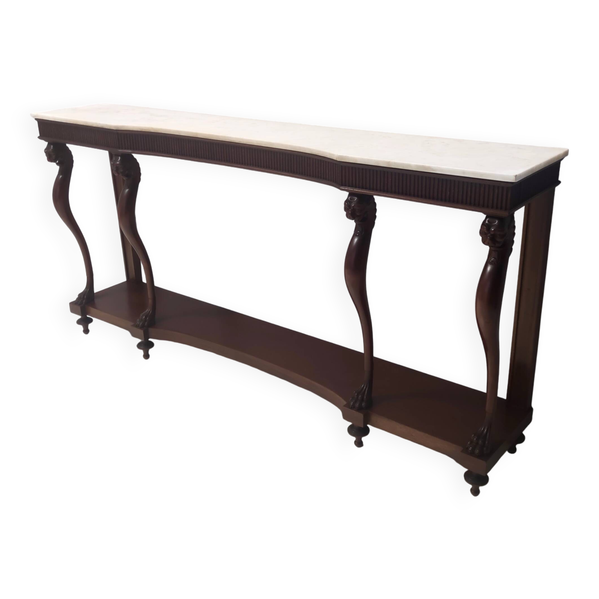 Outstanding Art Deco Style Console with a Carrara Marble Top, Italy