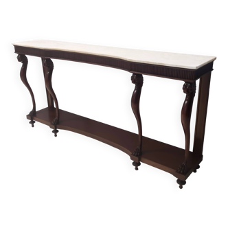 Outstanding Art Deco Style Console with a Carrara Marble Top, Italy