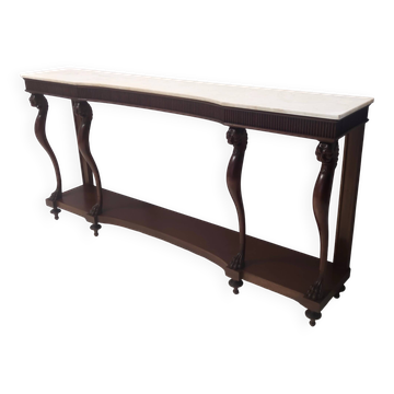 Console de style Art Déco exceptionnelle avec plateau en marbre de Carrare, Italie